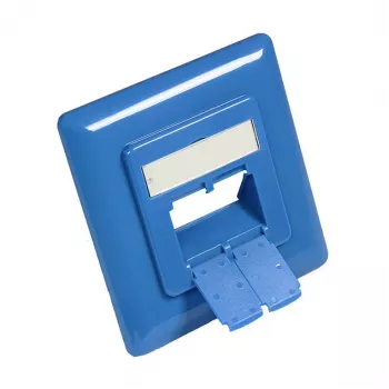 Zentralstück 50x50mm inkl. Abdeckrahmen 80x80mm für Netzwerkdosen, himmelblau RAL5015, Good Connections (GC-N0060)