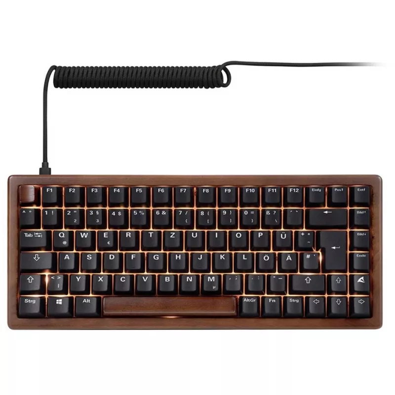 Sharkoon 100068081 Klaviatūra USB QWERTZ Vokiška Juoda Mediena 75%