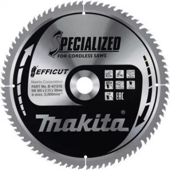 Makita Specialized EFFICUT pjūklo diskas medienai ir metalui, 305 mm, 80 dantų