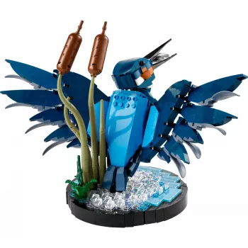 LEGO Icons Kingfisher paukščio modelio konstravimo rinkinys suaugusiems su vandens scena ir stovu