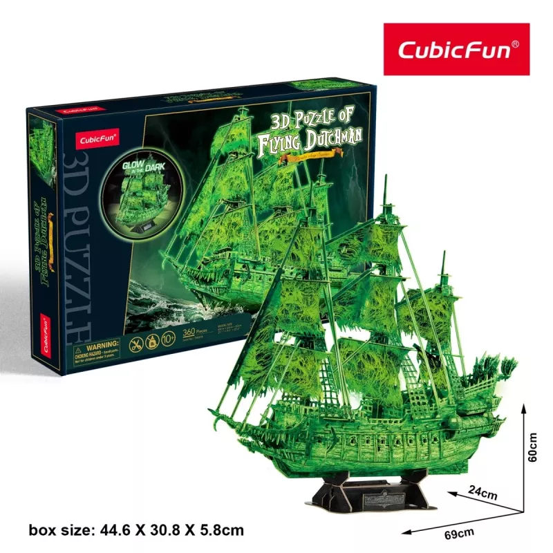 3D dėlionės modelis Skrajojantis olandas, šviečiantis tamsoje, CubicFun 306-T4041H