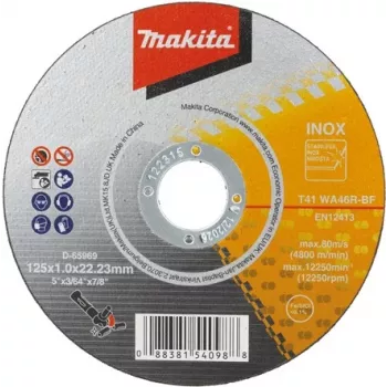 Pjovimo diskas INOX Makita D-65969-50 125 x 1,00 mm, pakuotė po 50 vnt.