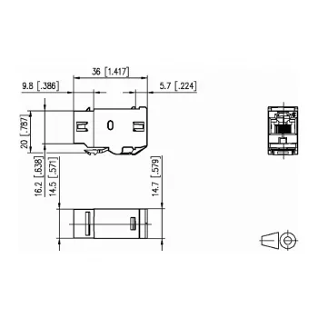 METZ CONNECT BTR IT CONNECT E-DAT modulio jungtis 8(8) Cat.6 – jungiklis (1309A0-I)
