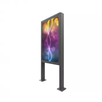 Lauko informacinis kioskas Edbak POK101 plieninis juodas portretinis 862x200x1981 mm