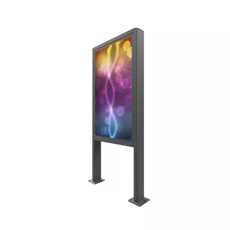 Lauko informacinis kioskas Edbak POK101 plieninis juodas portretinis 862x200x1981 mm
