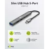 Goobay Slim 5 prievadų USB mazgas, USB-C™ į USB-C™/USB-A, USB 3.2 (74460)