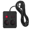 Maitinimo blokas MACLEAN MCE388 B – 2 AC lizdai, 3×USB A, 110–120V 50/60Hz, 2500W, 3 m laidas, juodas