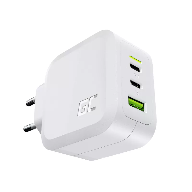 Green Cell CHARGC08W 65 W USB-C PD ir USB-A įkroviklis (GaN)