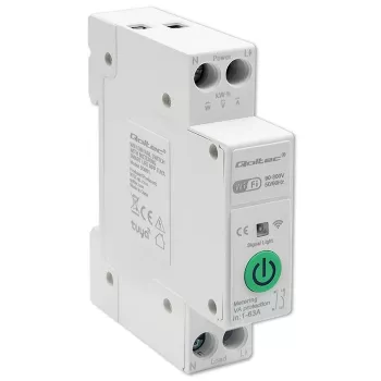 DIN-bėgio WiFi relė QOLTEC 50881 – 63A pagrindinė perjungimo relė elektros instaliacijai