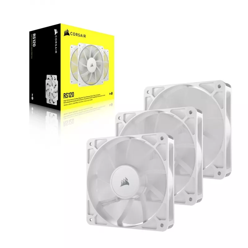 Ventiliatorius Corsair RS120 12 cm baltas 420-2100 RPM 0,2-4,15 mmH2O