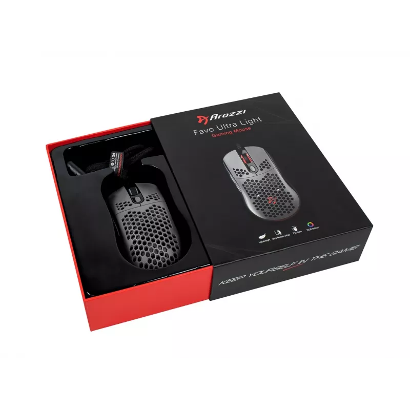 Arozzi Favo pelė žaidimams, dešinei rankai, USB Type-A, optinė, 16000 DPI