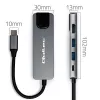 USB-C Hub QOLTEC 53795 5‑in‑1 su 100W PD, 2×USB-A, HDMI 4K, RJ45