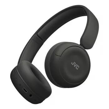 Ausinės JVC HA-S59W – belaidės ir laidinės Bluetooth, USB‑C, uždėjimo ant ausų, 20–20000 Hz, 1,2 m laidas, 148 g, juodos