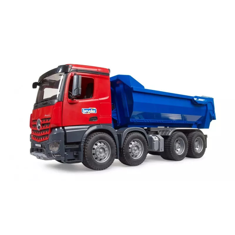 BRUDER MB Arocs Halfpipe Tipper Truck – savivartis su pusapvaliu kėbulu