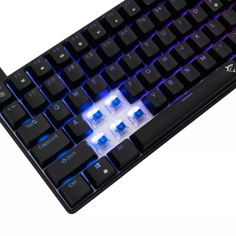 Mechaninė klaviatūra White Shark GK-005121 su RGB apšvietimu ir mėlynais jungikliais
