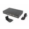 Nevaldomas jungiklis LANBERG RSGE-24 — 24× Gigabit Ethernet 1U, montuojamas į stovą, juodas