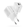Sieninis įkroviklis everActive SC-330Q su 1x USB-A ir 1x USB-C prievadais, 20W, baltas