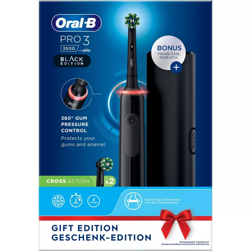 Oral-B Pro 3 3500 besukinis dantų šepetėlis suaugusiems juodas