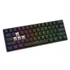 Mechaninė žaidimų klaviatūra SAVIO BLACKOUT X2 PEACH — 61 klavišas 60% QWERTY, RGB LED, hot-swap, USB Type-A/Type-C, atjungiamas laidas