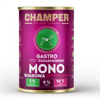 CHAMPER Gastro Monoprotein Jautiena – šlapias ėdalas šunims – 400 g