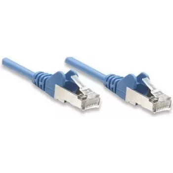 Intellinet tinklo jungiamasis kabelis Cat5e, 15 m, mėlynas, CCA, SF/UTP, PVC, RJ45, auksuoti kontaktai, be užkabų, su apsauginiu gaubteliu, viso gyvenimo garantija