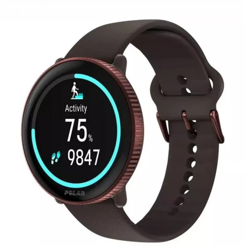 Polar Ignite 3 Titanium Brown Leather M/L – išmanusis laikrodis su titano apdaila ir rudu odiniu dirželiu