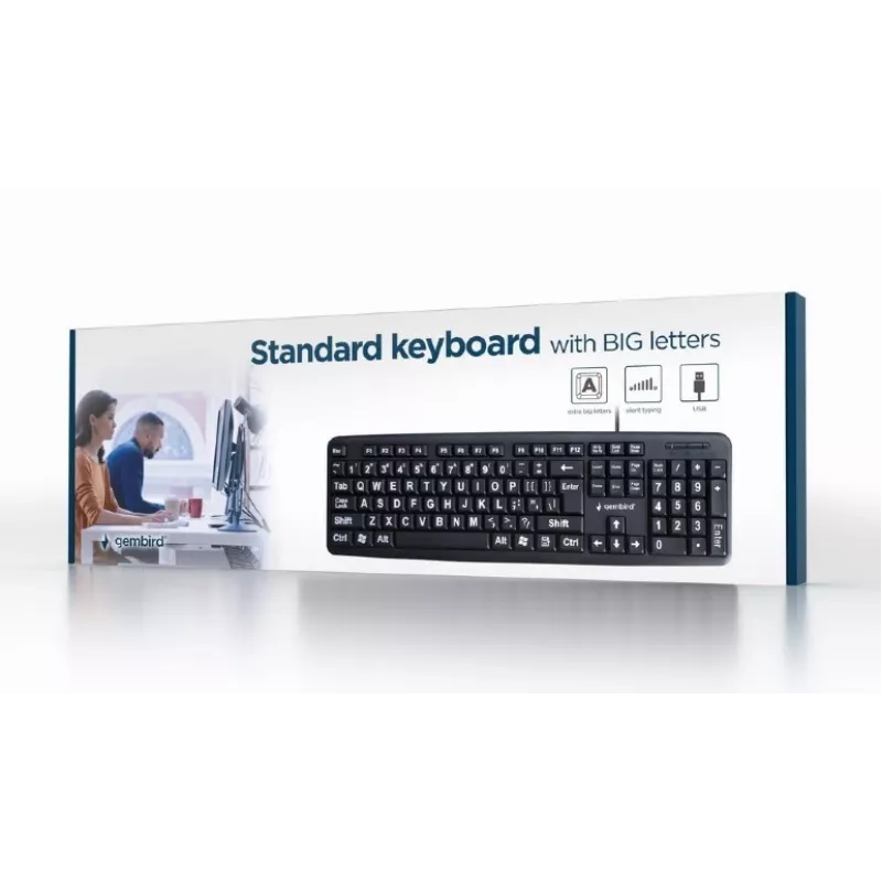 Gembird standartinė klaviatūra USB pagyvenusiems žmonėms