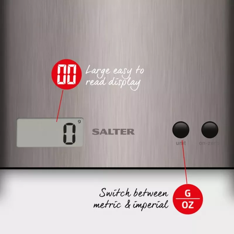 Virtuvinės svarstyklės Salter 1087 SSDRCEU16 Pro sidabrinės