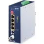 Tinklo siųstuvas-imtuvas PLANET IVC-234GPT – 4 prievadų 1G Ethernet PoE į VDSL2 plėstuvas, aliuminis/mėlyna
