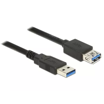 USB 3.2 Gen 1 ilginimo laidas, USB-A kištukas > USB-A lizdas (juodas, 2 metrai, SuperSpeed)