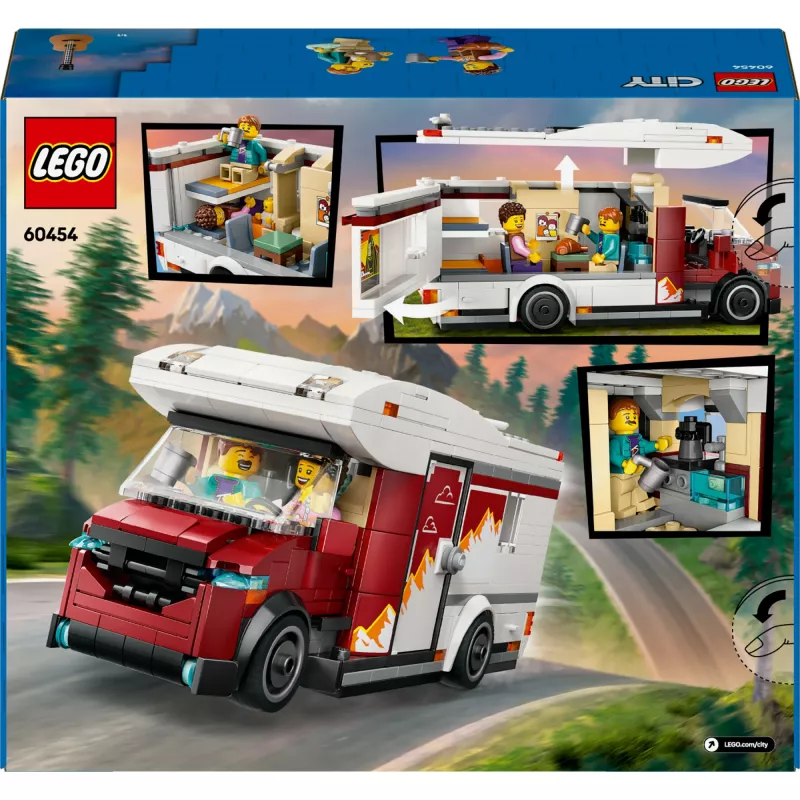Konstruktorius LEGO City Nuotykių kemperis 60454, 385 detalės, aukštis 80 mm, nuo 6 metų