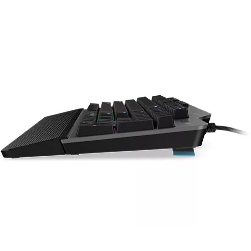 Mechaninė žaidimų klaviatūra Lenovo Legion K500 — pilno dydžio 104 klavišų USB, QWERTY JAV anglų, RGB apšvietimas, pilka/juoda