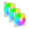 MONTECH RX120 PRO White 120mm ARGB Atvirkštinė Mentė 3 vnt. Pakuotė