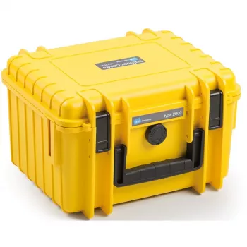 B&W Cases type 2000 geltonas polipropileno dėklas nuo dulkių, smūgių ir purslų