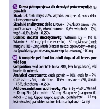 Šlapias šunų ėdalas Dolina Noteci Boar Adult 800 g – monoproteininis šernas