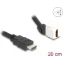 DeLOCK Keystone modulis HDMI kištukas į lizdą 45° kampu 8K 60 Hz 20 cm juodas
