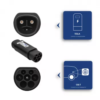 Akyga AK-SC-E22 elektromobilio įkrovimo adapteris Tesla į GB/T 1 fazės 32 A