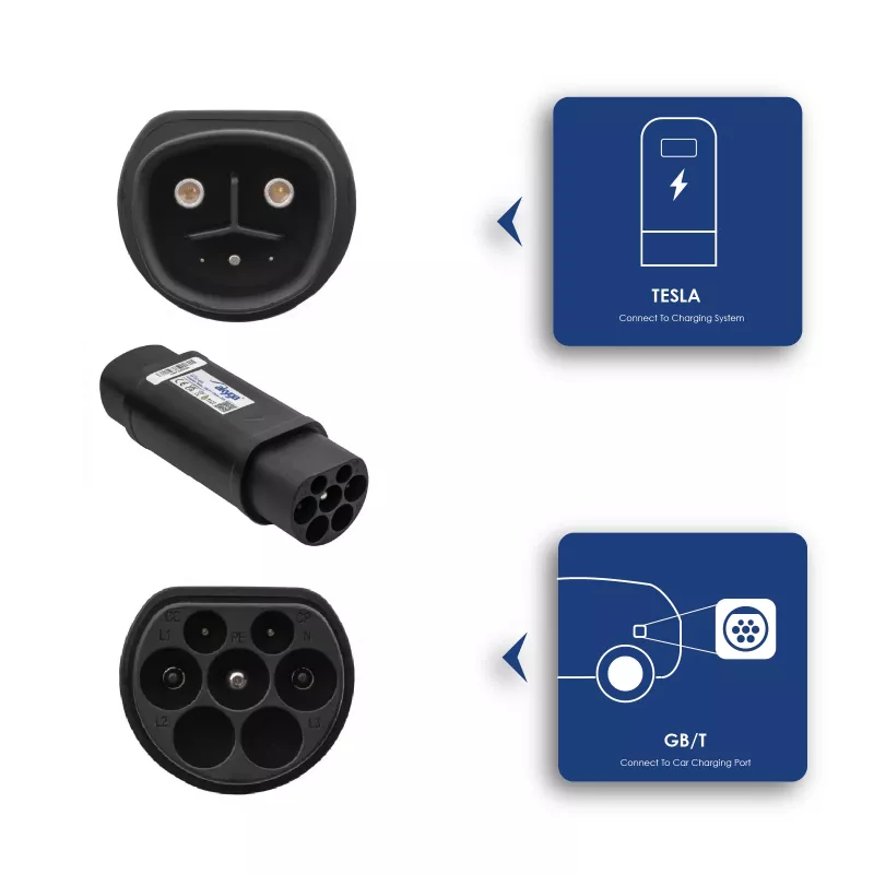 Akyga AK-SC-E22 elektromobilio įkrovimo adapteris Tesla į GB/T 1 fazės 32 A