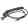 Honeywell USB laidas, spiralinis, 2,9 m, juodas, skirtas Voyager/Fusion/Focus (53-53235-N-3)