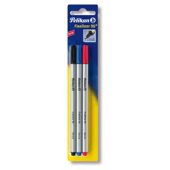 Pelikan Fineliner 96 Fine Black Blue Red 3 vnt 0,4 mm