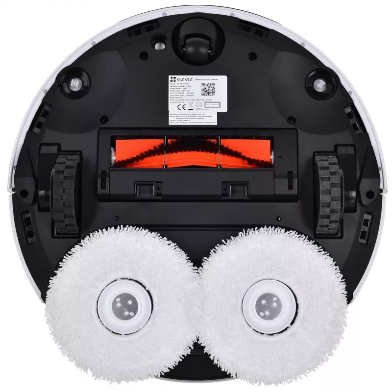 Robotinis dulkių siurblys EZVIZ RS2 su žemėlapiu, 4000 Pa siurbimo galia, 5200 mAh baterija, 220 min veikimo laikas, plaunamas šluostės pagrindas, bazinė stotelė su 5/5,5 L vandens talpyklomis