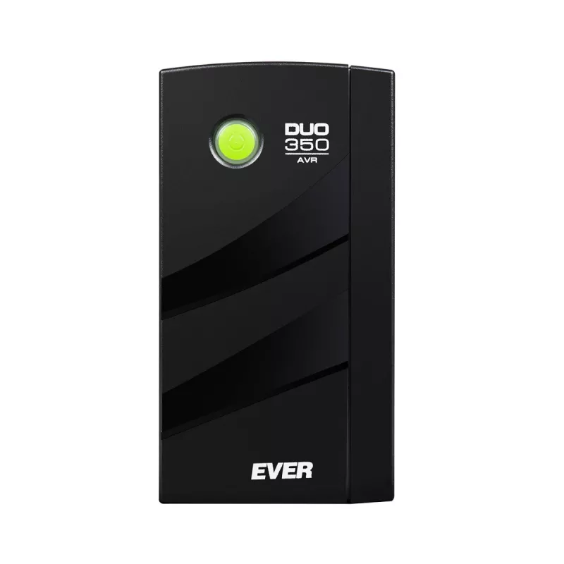 EVER DUO 350 AVR T/DAVRTO-000K35/00 line-interactive bokštinis nepertraukiamo maitinimo šaltinis, 350 VA / 245 W, 1x IEC C13 + 2x Schuko, 12 V 5 Ah akumuliatorius, juodas