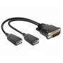Vaizdo kabelio adapteris DeLOCK 65354 DMS į 2 x DisplayPort juodas