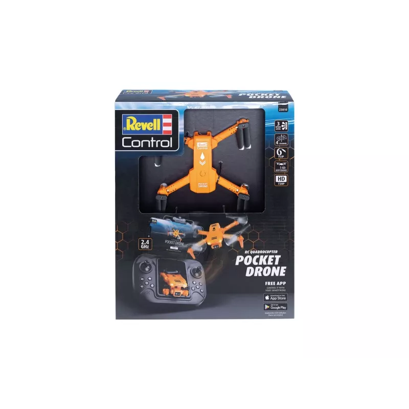 RC kvadrokopteris REVELL Pocket Drone 23810 – 2,4 GHz, 4 kanalų nuotolinis valdymas