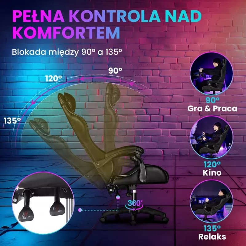 Kėdė žaidimams Extralink Gaming G-524, juoda