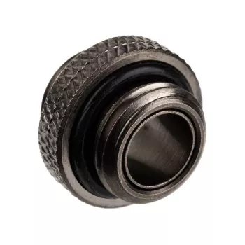Adapteris Alphacool G1/4 AG į G1/4 AG, metalinis kampuotas jungtis, juodas