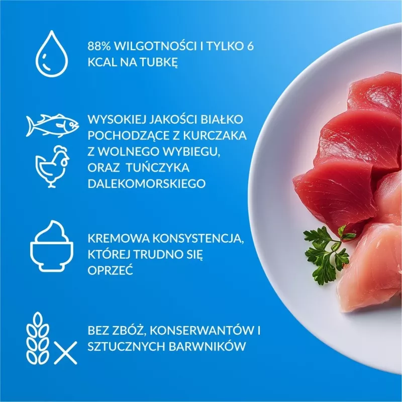 Šlapias kačių maistas INABA Churu 80P Tunų receptas — 80 vamzdelių po 14 g