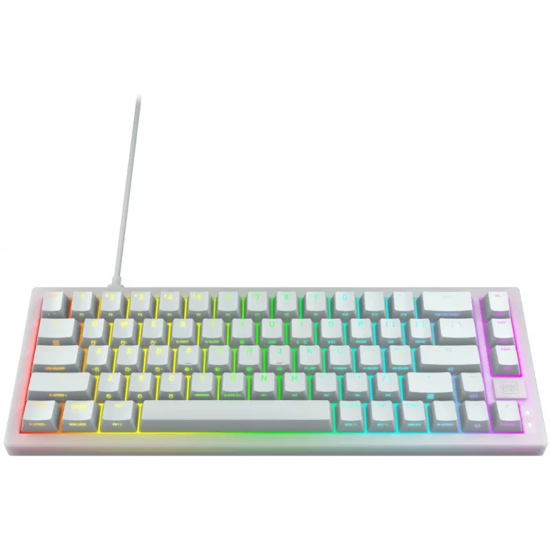 CHERRY K5V2 kompaktiška žaidimų klaviatūra USB QWERTY angliškas išdėstymas balta 67 klavišai RGB LED