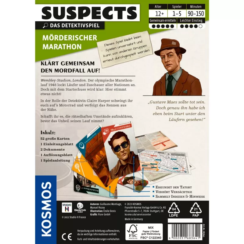 Suspects: Deadly Marathon, kortų žaidimas
