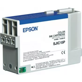 Epson SJIC15P spalvotas (žydra, rausvai violetinė, geltona) originalus rašalo kasetė, skirta TM C3400, C3400 SecurColor, C